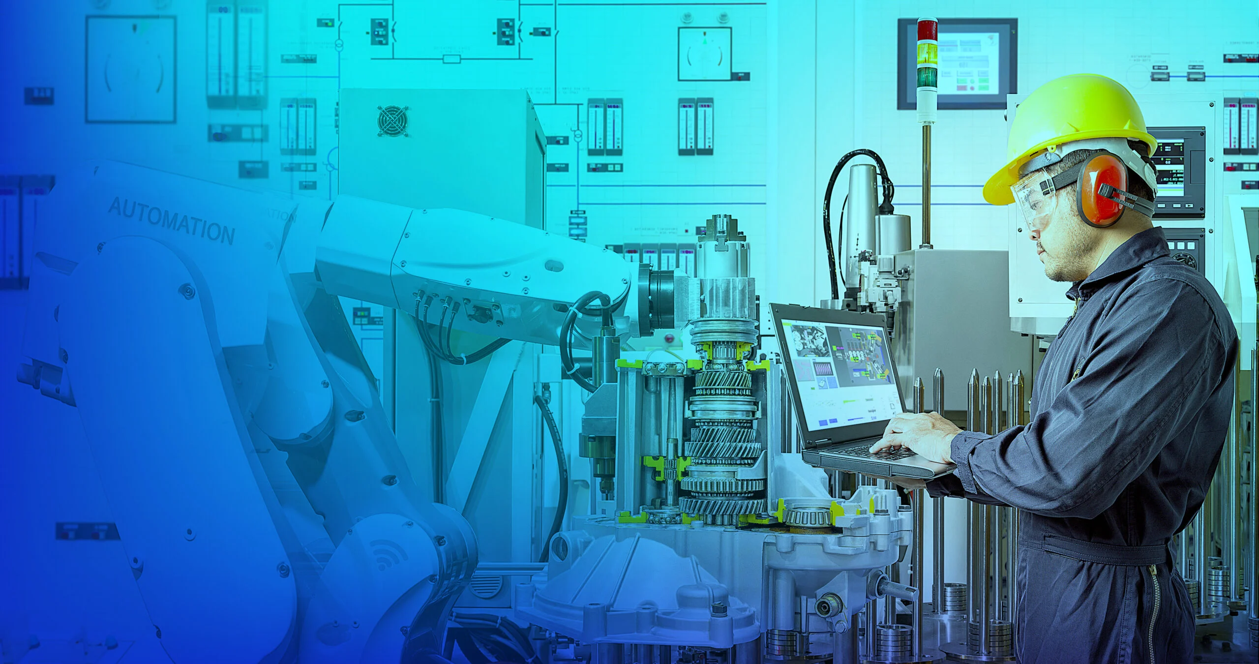 Advanced manufacturing processes in a modern factory